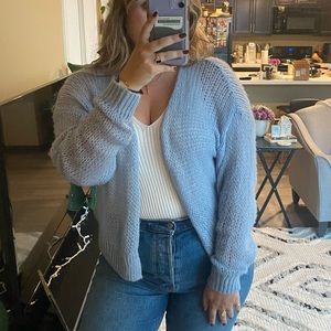 A&F Baby Blue Knit Cardigan